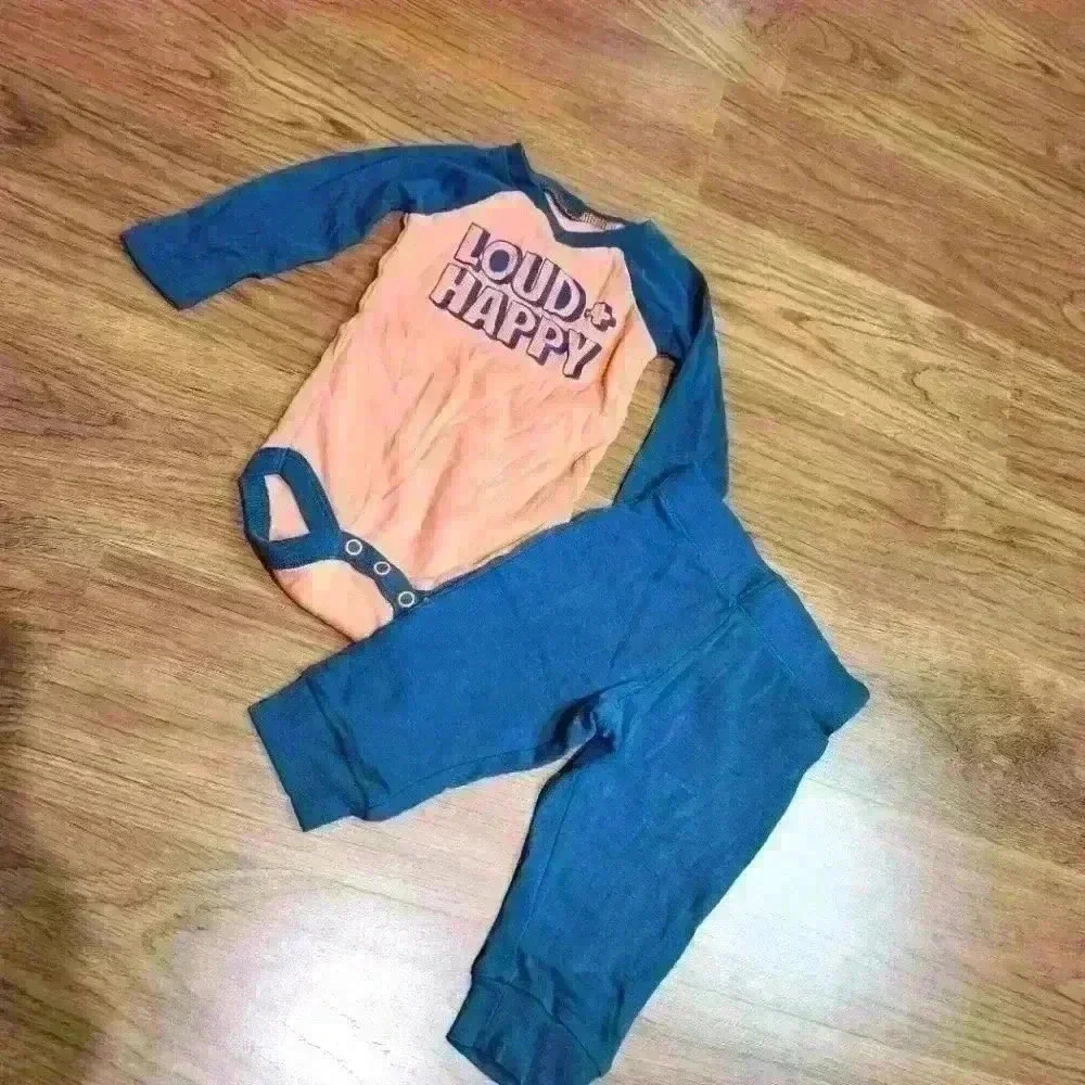 Okie Doke "Loud+Happy" Outift, Size 6m - Picture 1 of 3